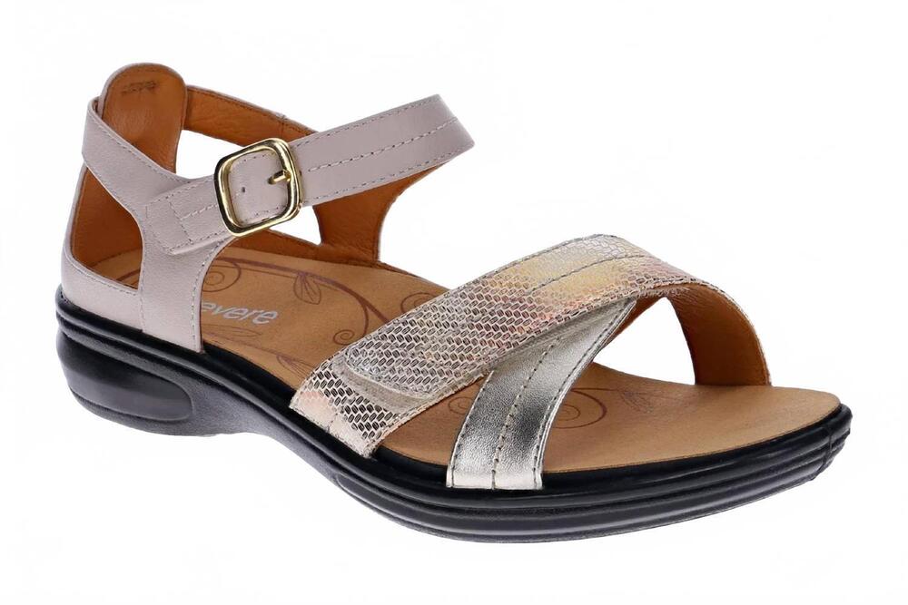 NEW REVERE women's lucea strappy sandal in mixed metallic
